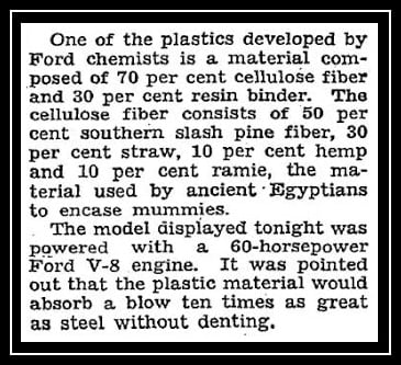 NYT Hemp Car Article 1941