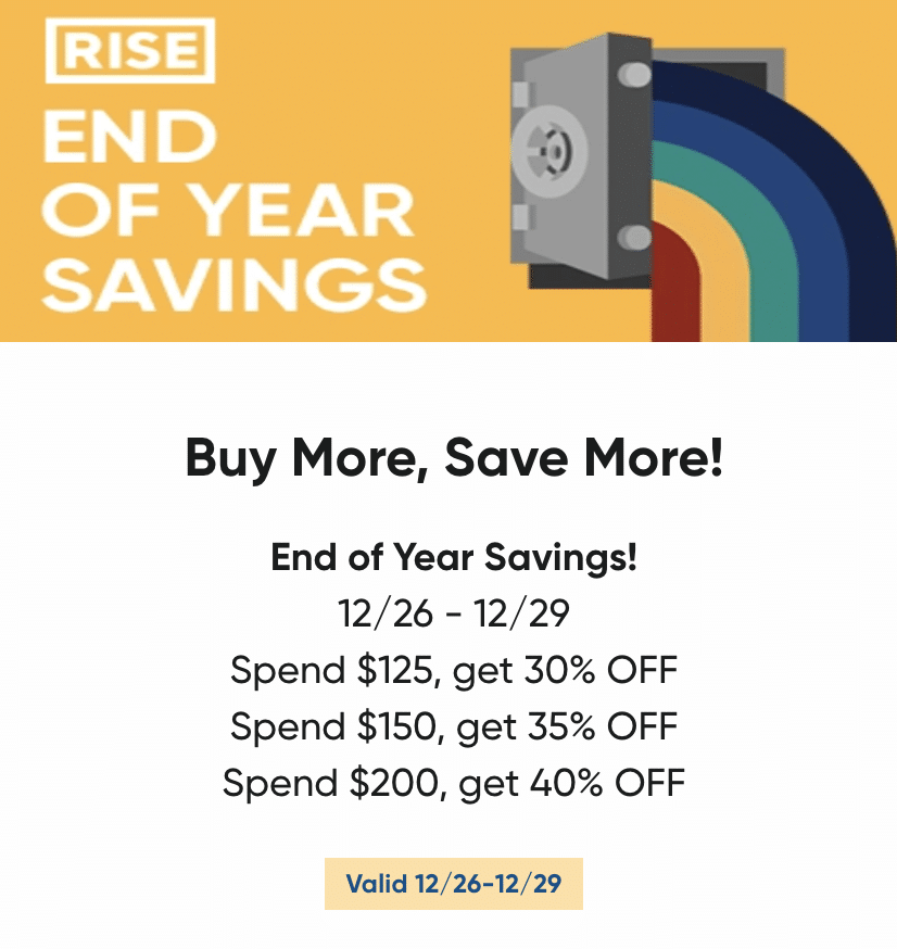 Rise end of year promos 2022