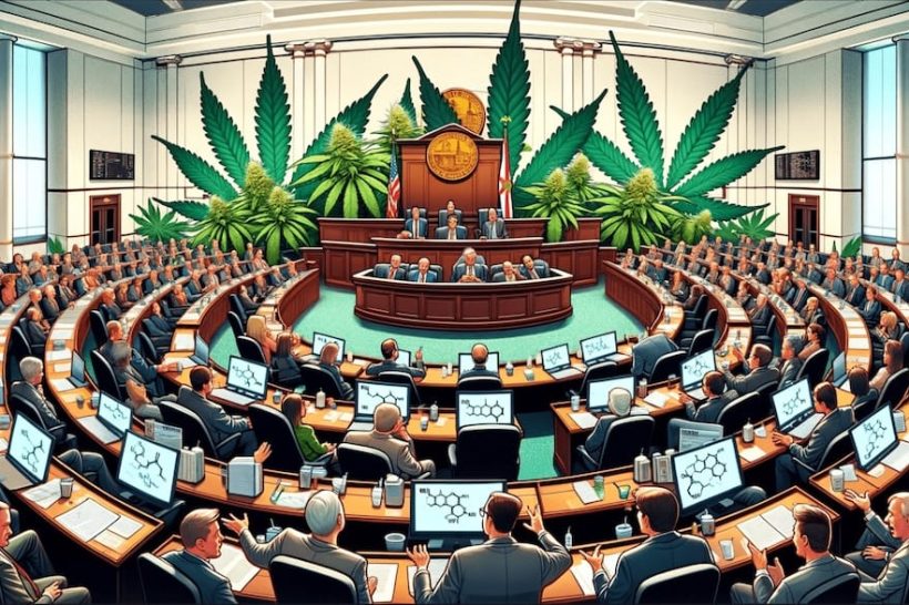 florida legislators debating cannabis laws in courtroom