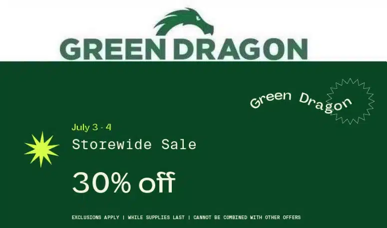 green dragon fourth of july sale