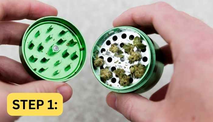 marijuana grinder with flower inside